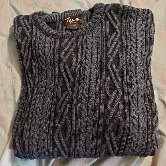 Vintage Tosani Coogi‎ Style Blue Sweater Mens Size 2XL Made In Canada 🇨🇦 - Picture 4 of 9